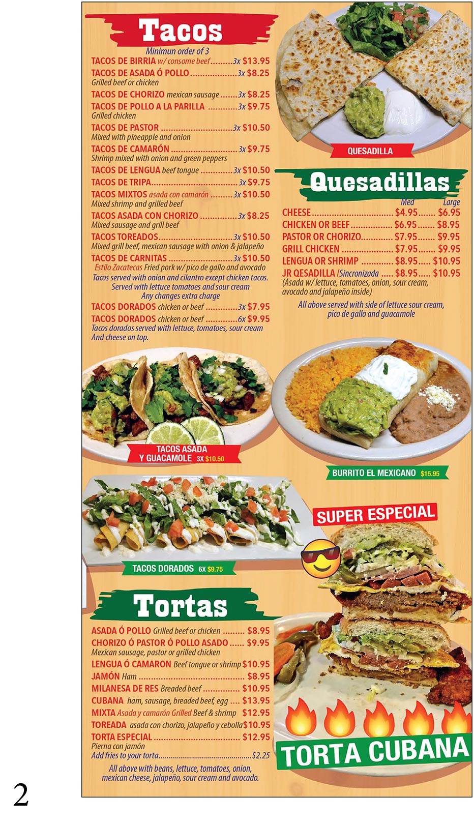 Menu | Mi Antojo Mexican Restaurant